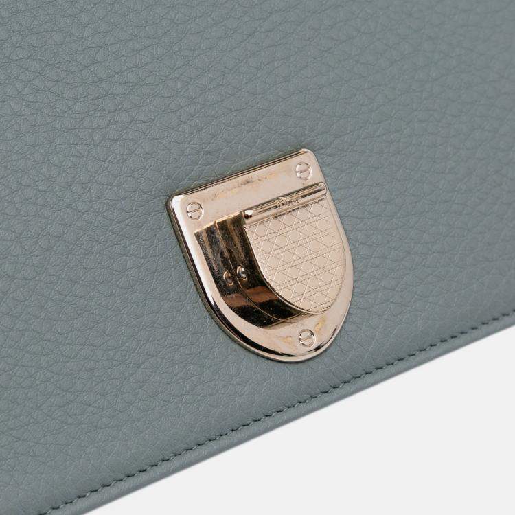 Pre Owned Dior Grey Small Grained Calfskin Diorama Flap