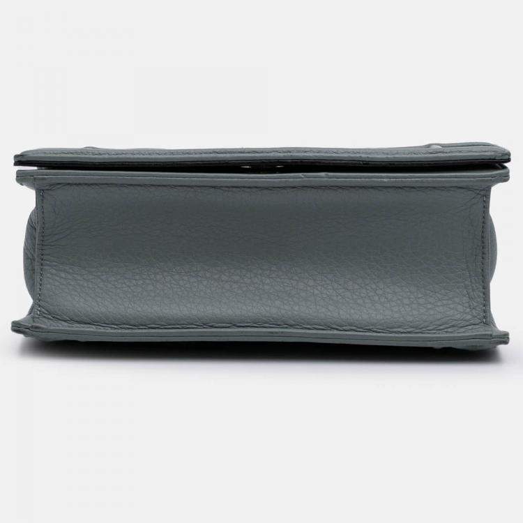 Pre Owned Dior Grey Small Grained Calfskin Diorama Flap
