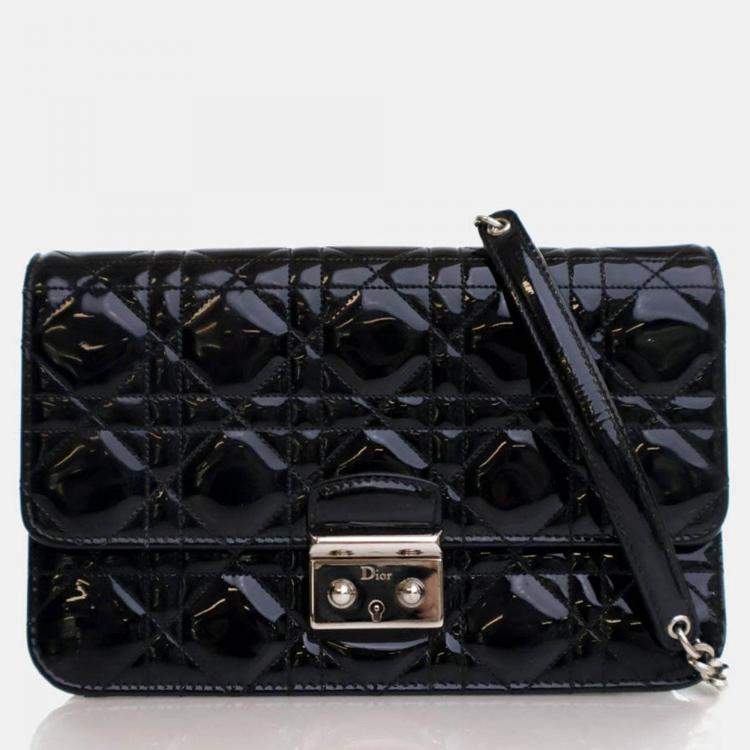 Pre Owned Dior Patent Miss Dior Promenade Pouch