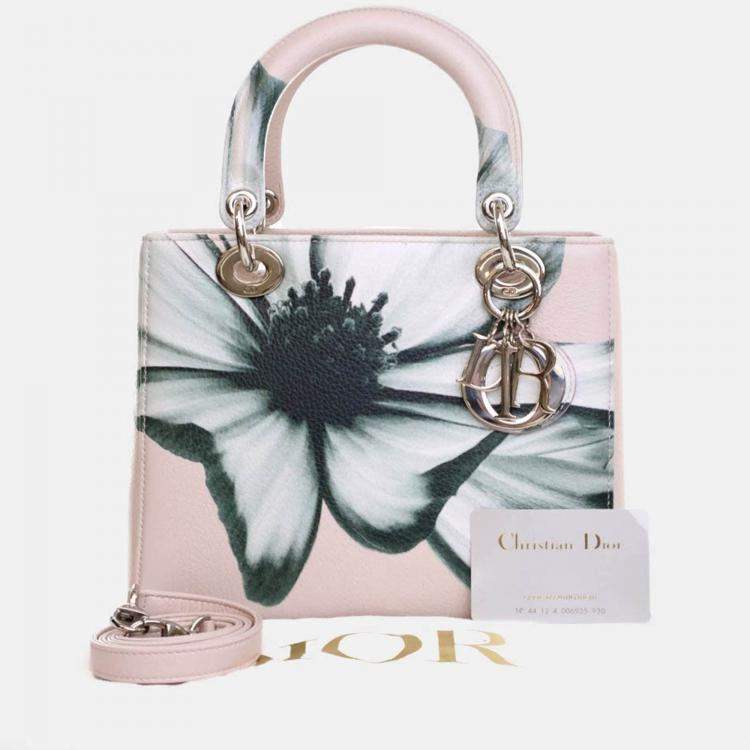 Pre Owned Dior Medium Deerskin Floral Lady Dior