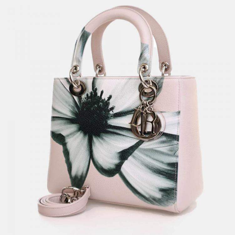 Pre Owned Dior Medium Deerskin Floral Lady Dior