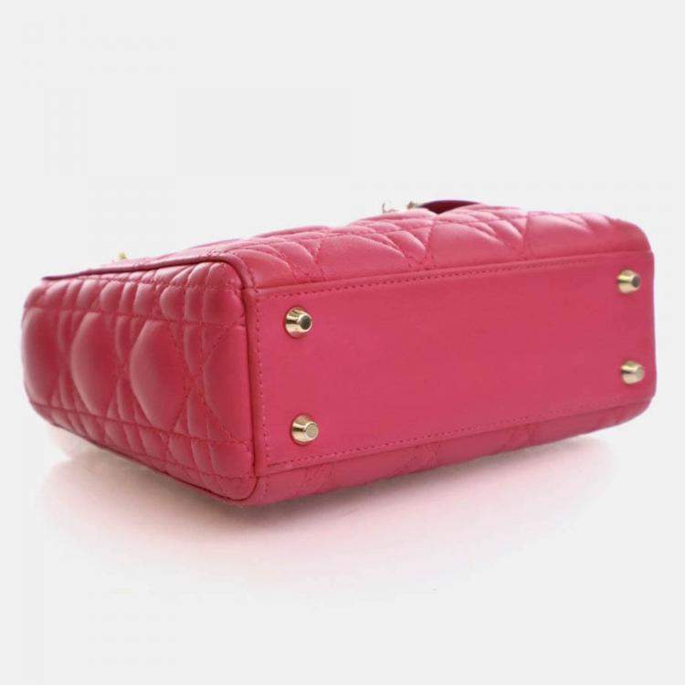 Pre Owned Dior Mini Lambskin Lady Dior Flap Bag