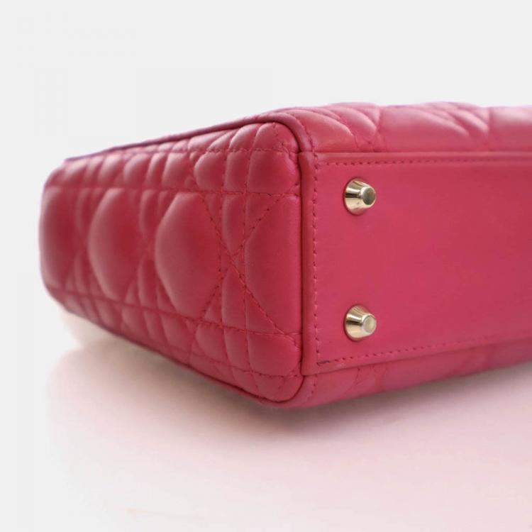 Pre Owned Dior Mini Lambskin Lady Dior Flap Bag