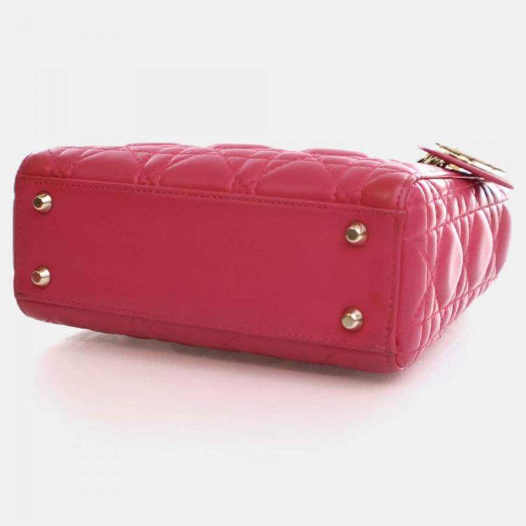 Pre Owned Dior Mini Lambskin Lady Dior Flap Bag