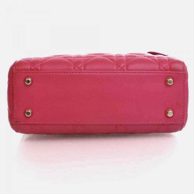 Pre Owned Dior Mini Lambskin Lady Dior Flap Bag