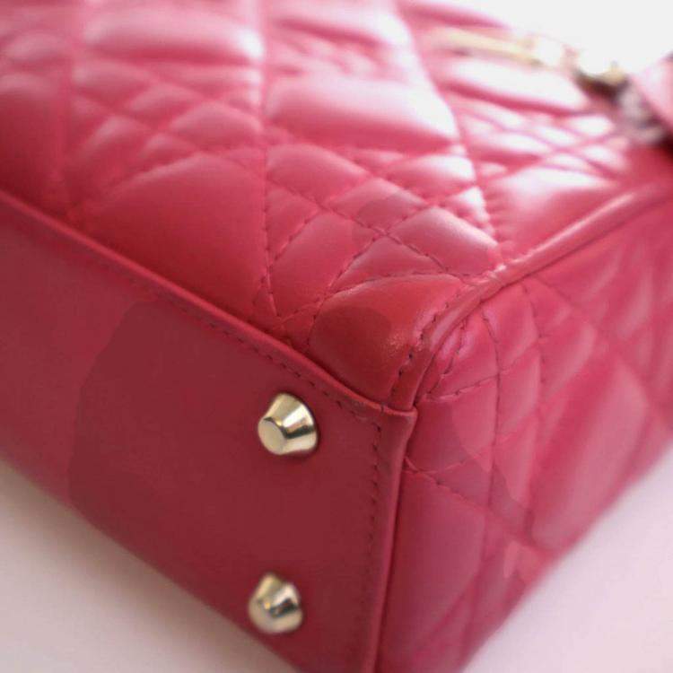 Pre Owned Dior Mini Lambskin Lady Dior Flap Bag