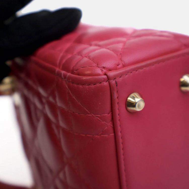 Pre Owned Dior Mini Lambskin Lady Dior Flap Bag