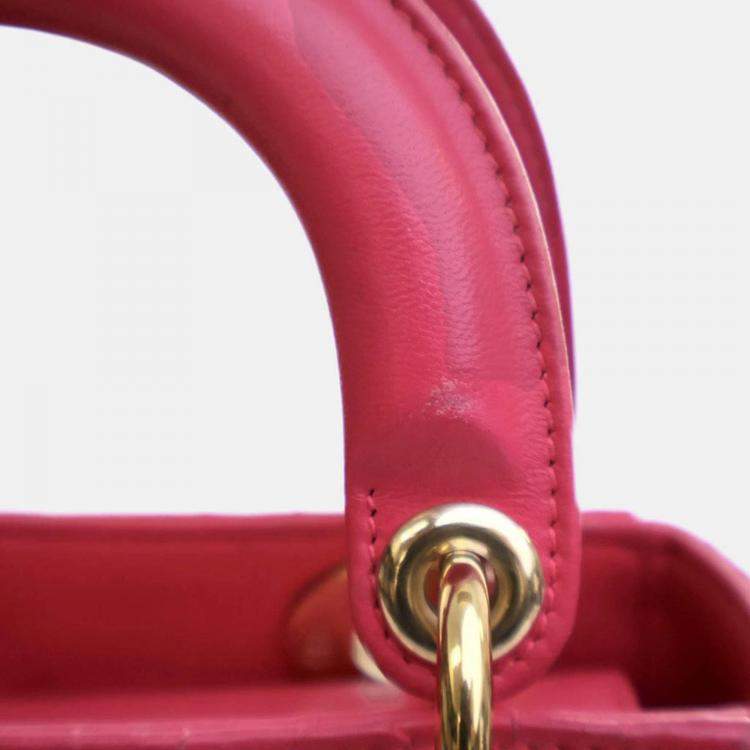 Pre Owned Dior Mini Lambskin Lady Dior Flap Bag
