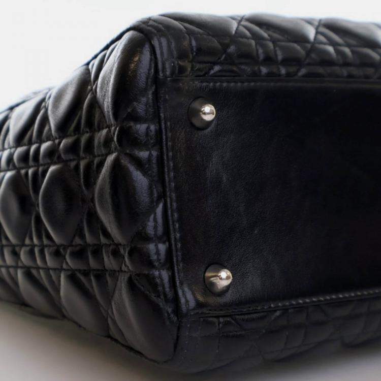 Pre Owned Dior Vintage Large Black Lambskin Lady Dior