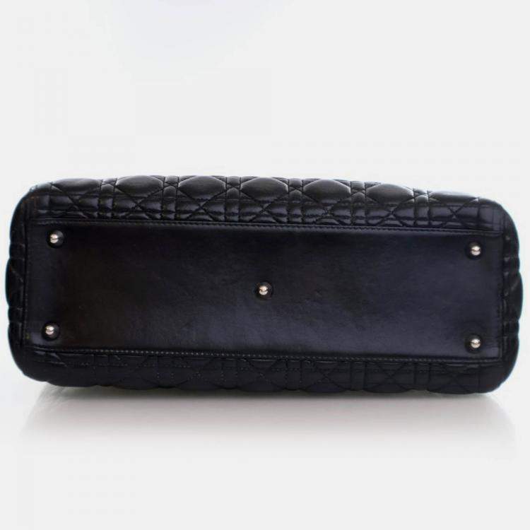 Pre Owned Dior Vintage Large Black Lambskin Lady Dior