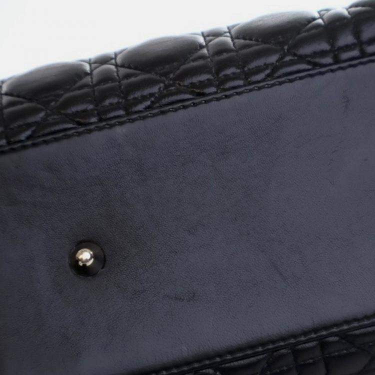 Pre Owned Dior Vintage Large Black Lambskin Lady Dior