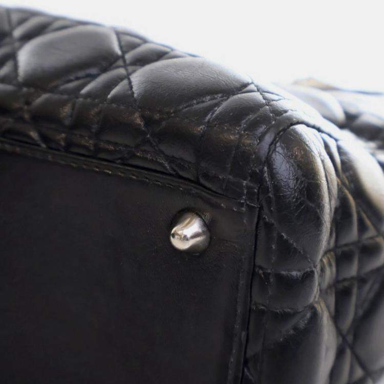Pre Owned Dior Vintage Large Black Lambskin Lady Dior