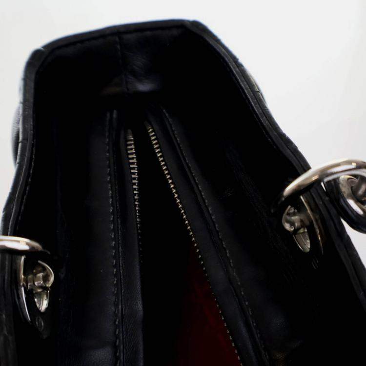 Pre Owned Dior Vintage Large Black Lambskin Lady Dior