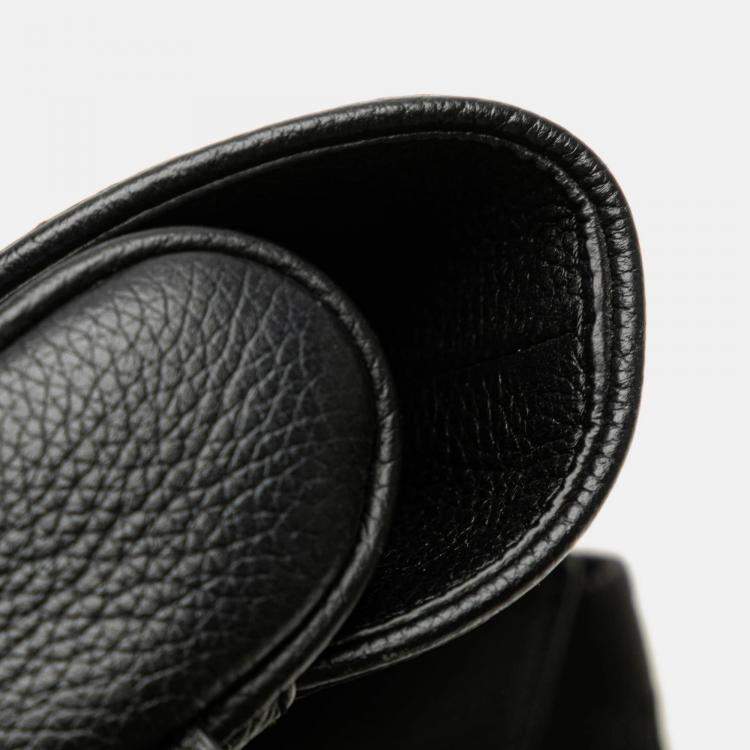 Pre Owned Dior Black Kim Jones Grained Calfskin Saddle Bag