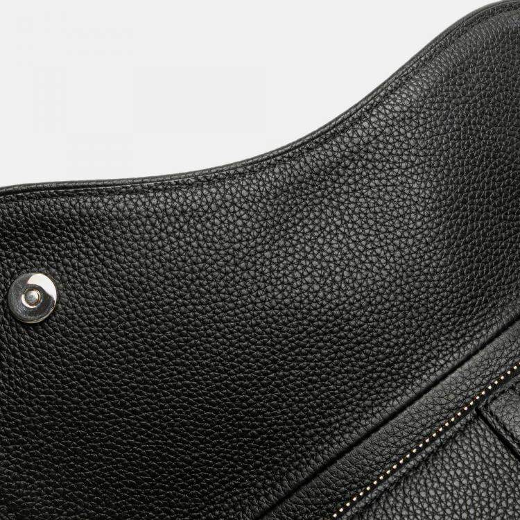Pre Owned Dior Black Kim Jones Grained Calfskin Saddle Bag