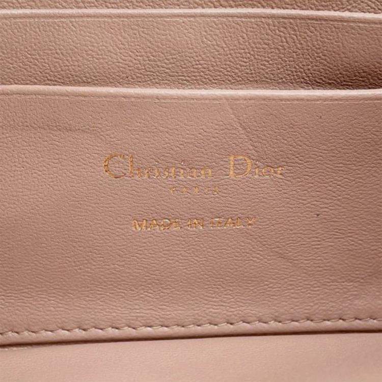 Pre Owned Dior Pink Small Tweed Macrocannage Caro Bag