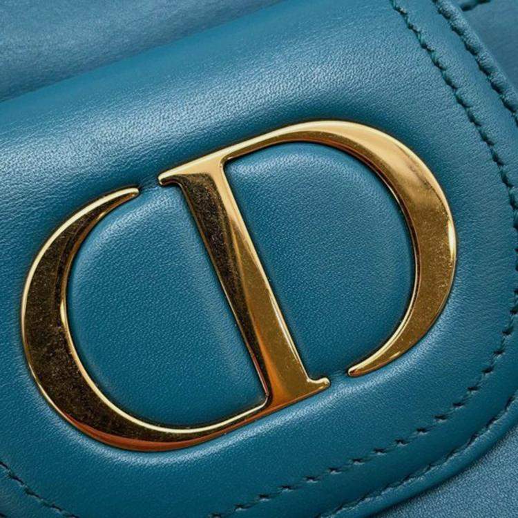مملوكة مسبقًا Dior Blue Medium Calfskin DiorDouble Chain Bag