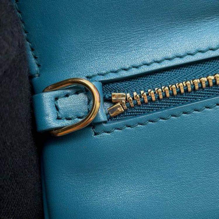مملوكة مسبقًا Dior Blue Medium Calfskin DiorDouble Chain Bag
