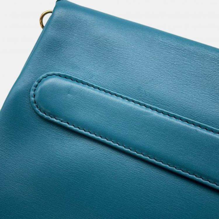 مملوكة مسبقًا Dior Blue Medium Calfskin DiorDouble Chain Bag