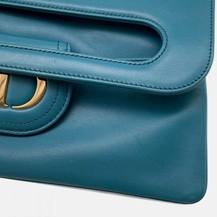 مملوكة مسبقًا Dior Blue Medium Calfskin DiorDouble Chain Bag