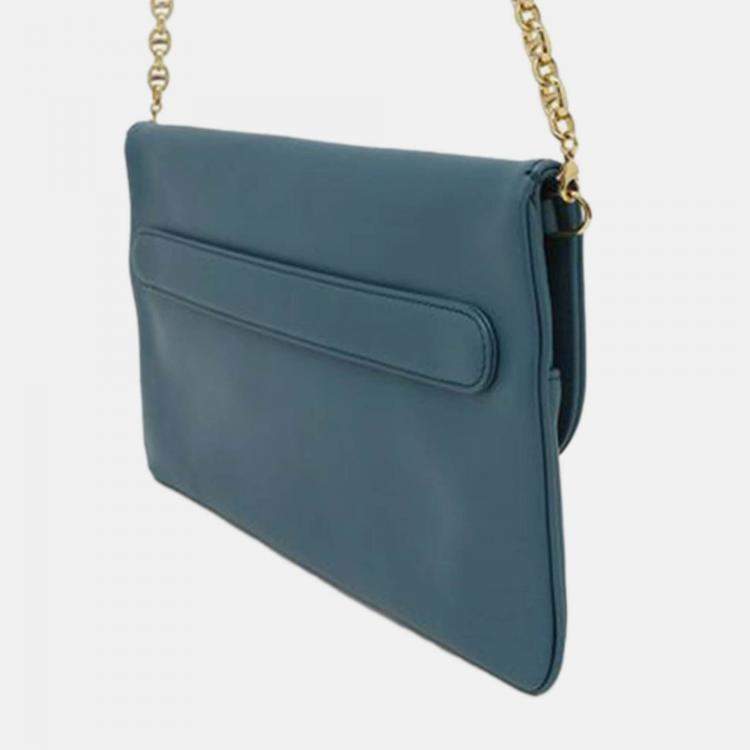 مملوكة مسبقًا Dior Blue Medium Calfskin DiorDouble Chain Bag