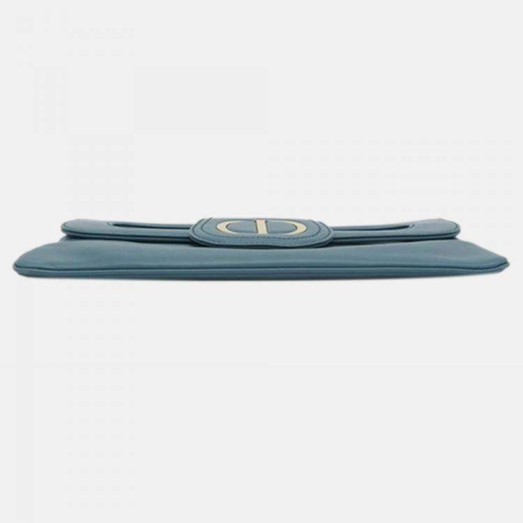 مملوكة مسبقًا Dior Blue Medium Calfskin DiorDouble Chain Bag