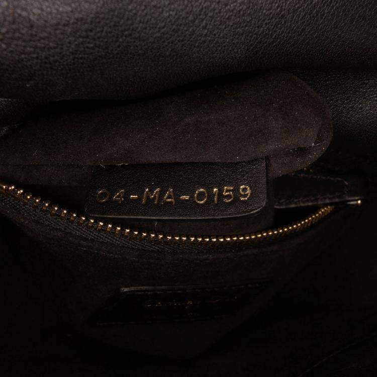 Pre Owned Dior Black Mini Calfskin Beaded Embroidered Lady Dior