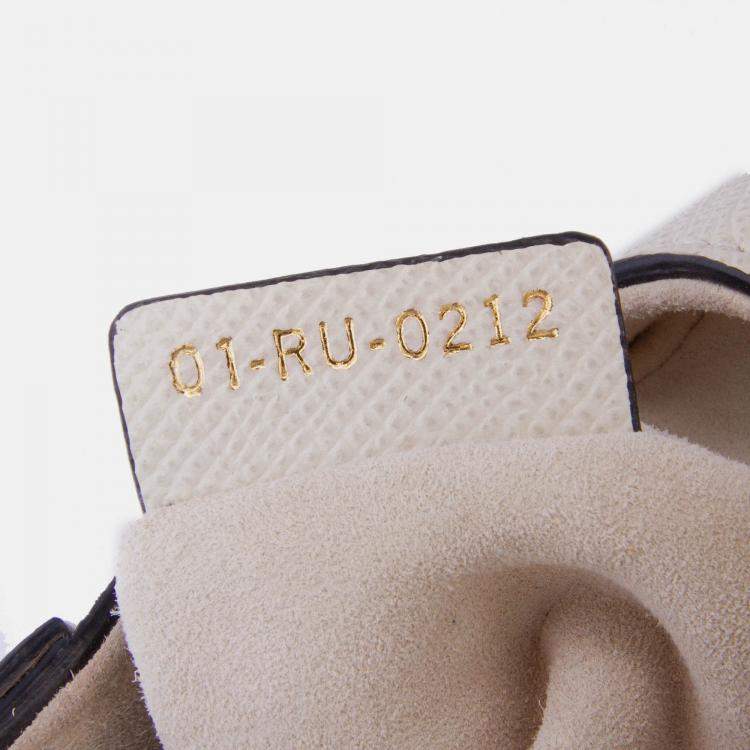 Pre Owned Dior White Mini Grained Calfskin Saddle Bag