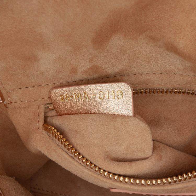 Pre Owned Dior Pink Mini Metallic Lambskin Cannage Lady Dior
