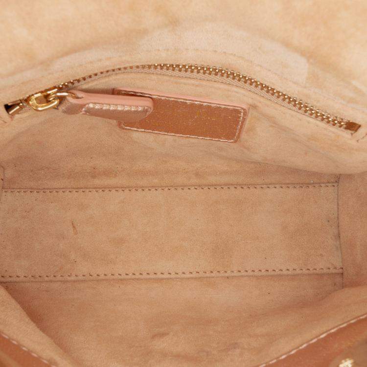 Pre Owned Dior Pink Mini Metallic Lambskin Cannage Lady Dior