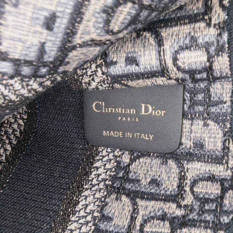 Pre Owned Dior Navy Blue Mini Oblique Canvas Book Tote