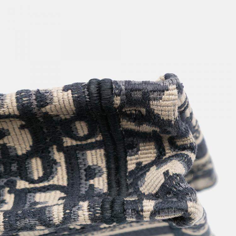 Pre Owned Dior Navy Blue Mini Oblique Canvas Book Tote