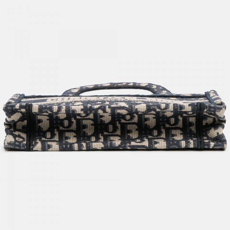 Pre Owned Dior Navy Blue Mini Oblique Canvas Book Tote