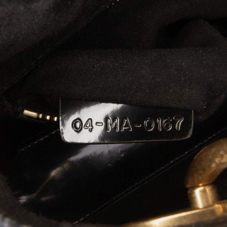 Pre Owned Dior Black Mini Patent Cannage Studded Supple Lady Dior