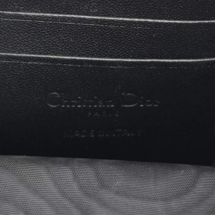 Pre Owned Dior Black Lambskin Cannage Lady Dior Call In Phone Holder