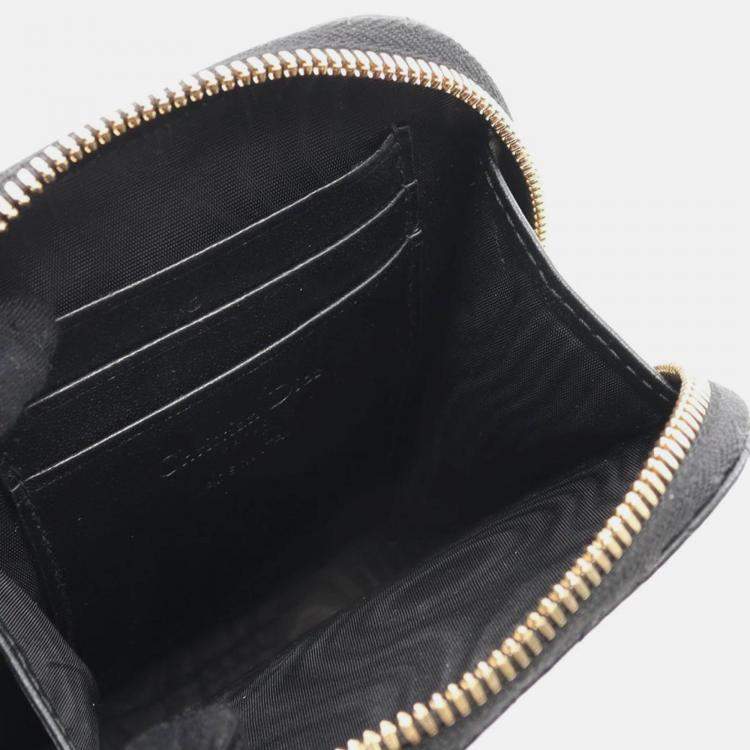 Pre Owned Dior Black Lambskin Cannage Lady Dior Call In Phone Holder