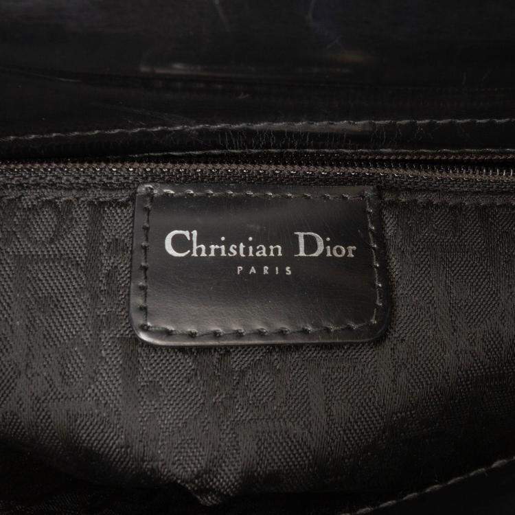 Pre Owned Dior Black Mini Knit Cannage Lady Dior
