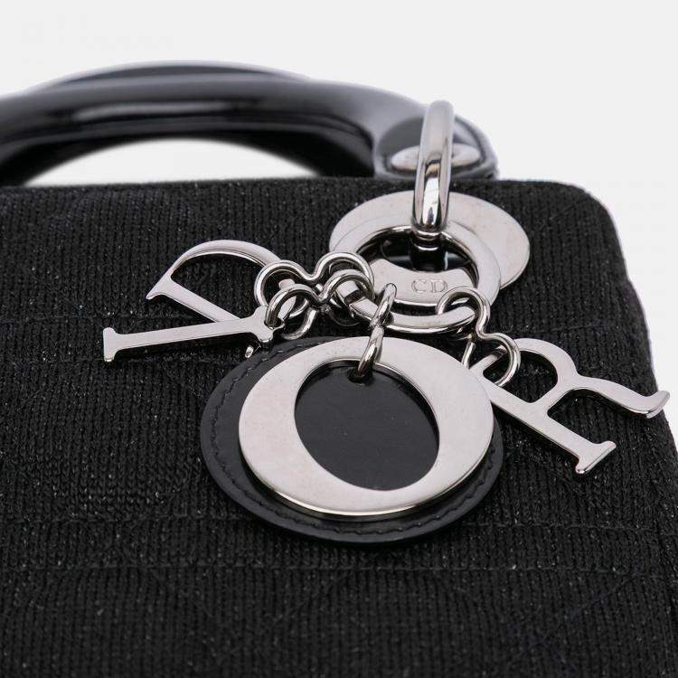 Pre Owned Dior Black Mini Knit Cannage Lady Dior