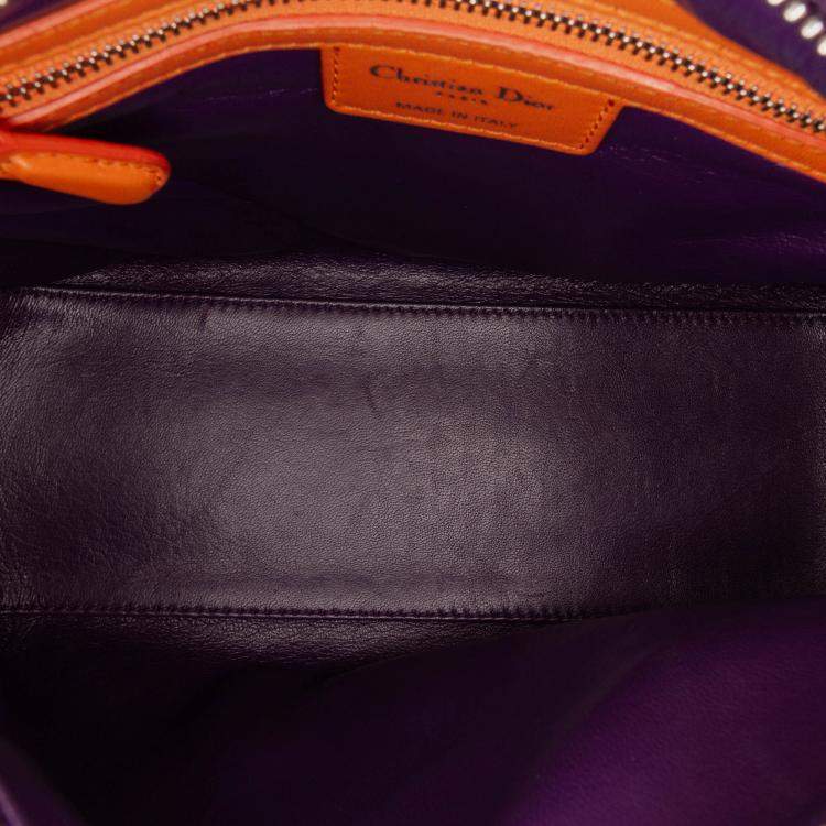 Pre Owned Dior Multicolor Medium Tricolor Lambskin Cannage Lady Dior