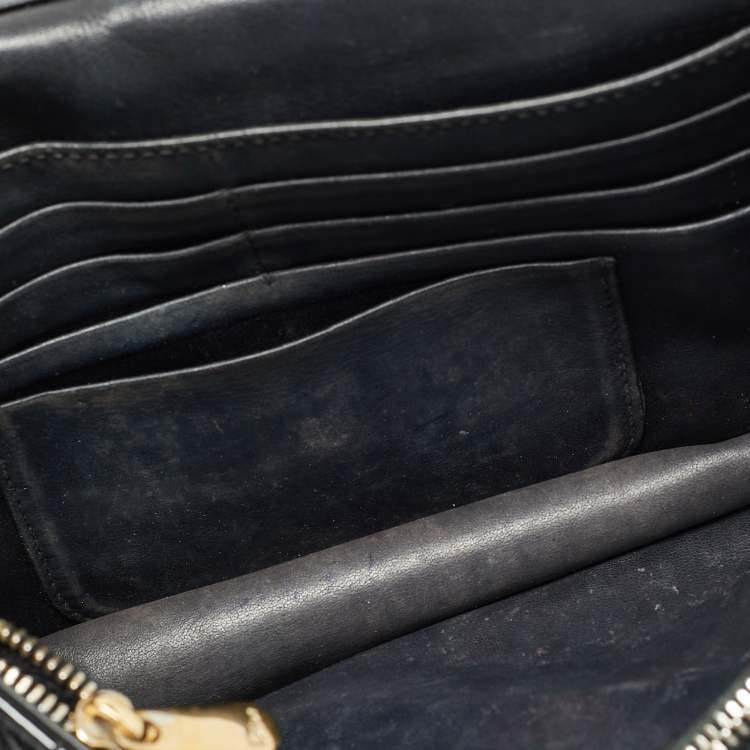 Pre Owned Dior Black Cannage Patent Leather Miss Dior Promenade Chain Bag