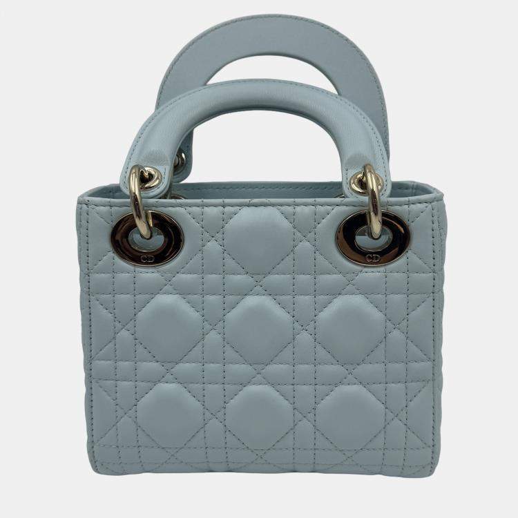 Pre Owned Dior Blue Mini Cannage Lady Dior