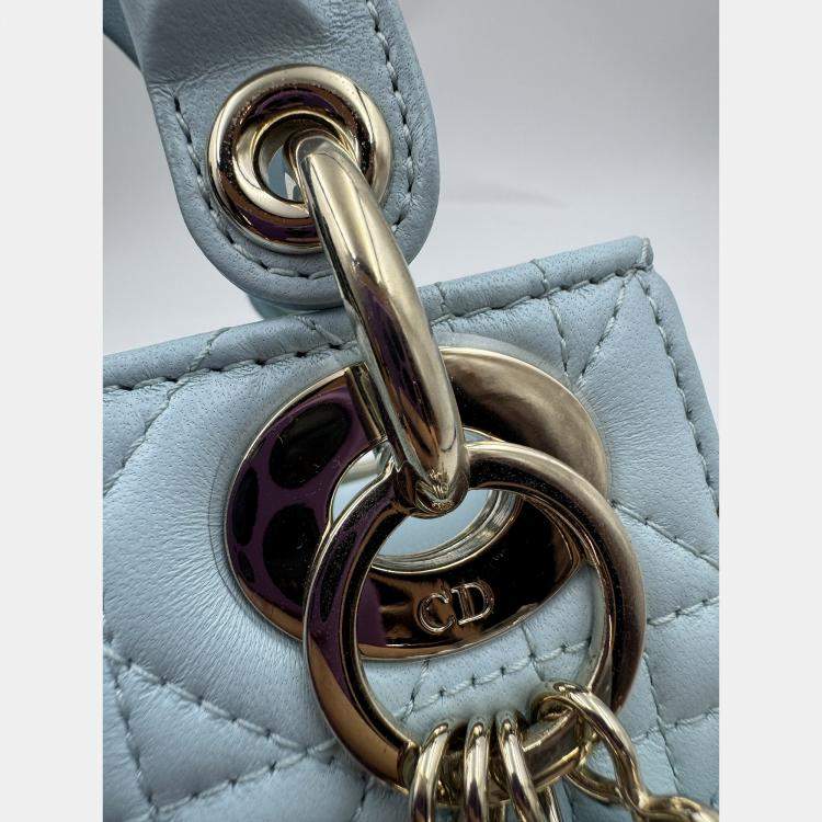 Pre Owned Dior Blue Mini Cannage Lady Dior