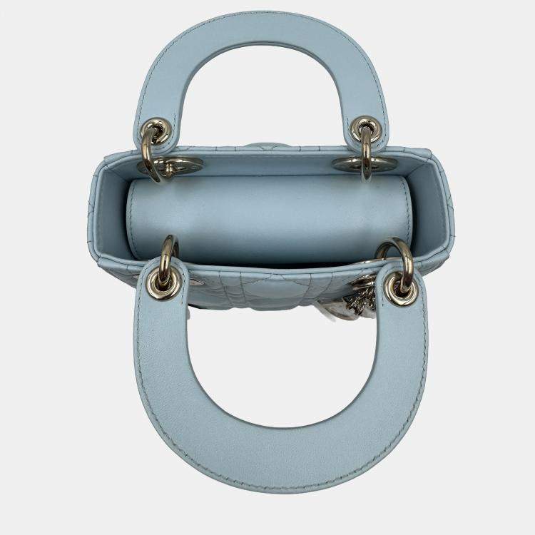 Pre Owned Dior Blue Mini Cannage Lady Dior