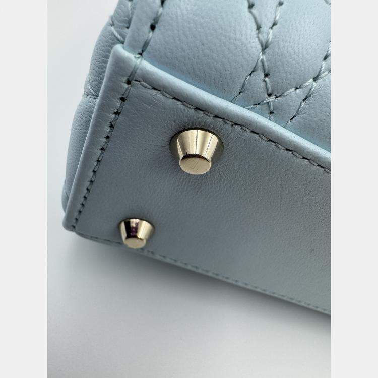 Pre Owned Dior Blue Mini Cannage Lady Dior
