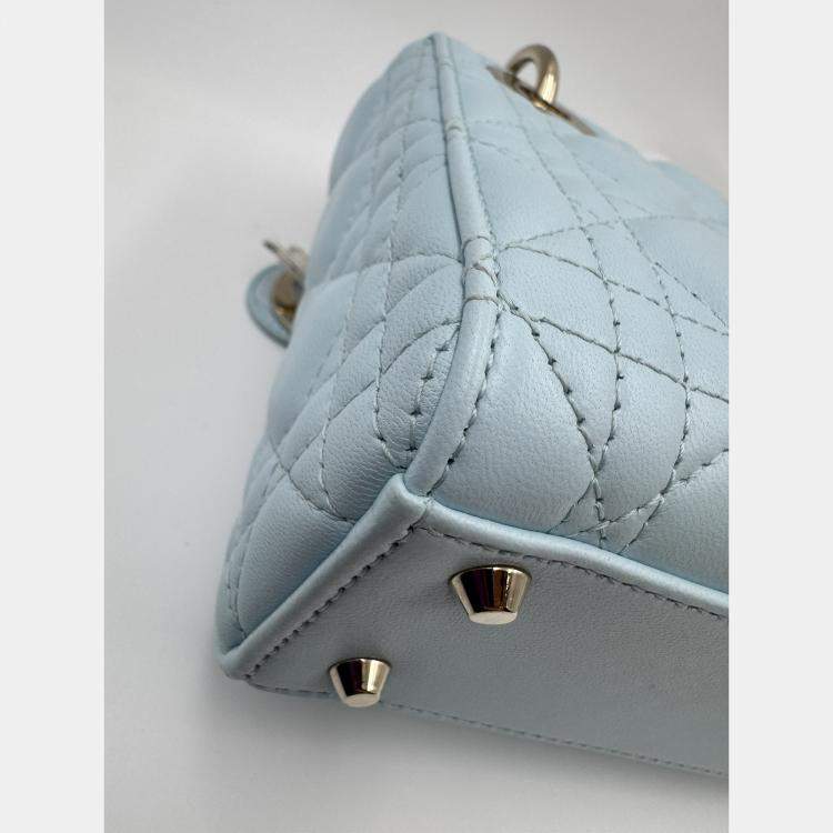 Pre Owned Dior Blue Mini Cannage Lady Dior