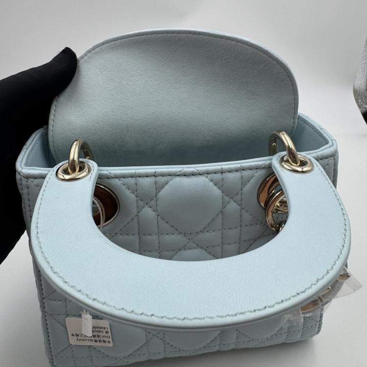 Pre Owned Dior Blue Mini Cannage Lady Dior
