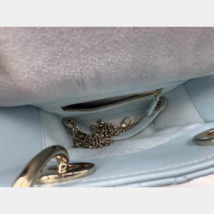 Pre Owned Dior Blue Mini Cannage Lady Dior