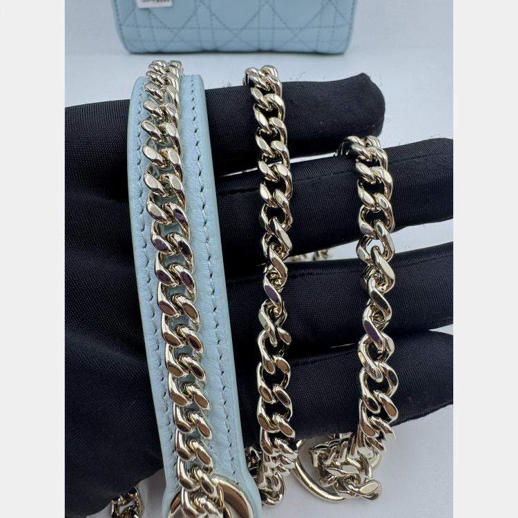 Pre Owned Dior Blue Mini Cannage Lady Dior