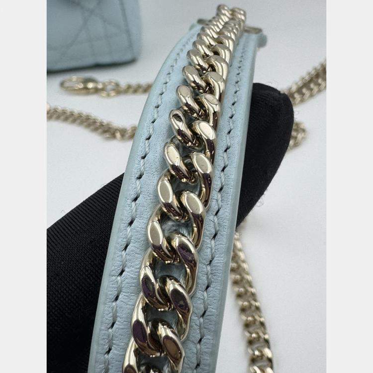 Pre Owned Dior Blue Mini Cannage Lady Dior