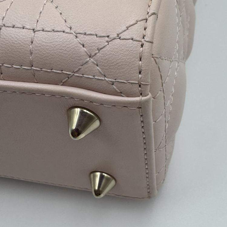 Pre Owned Dior pink Cannage Leather Small Lady Dior My ABCDior Tote